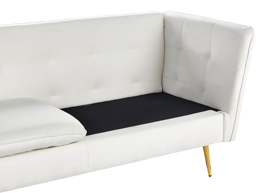 3 Seater Velvet Sofa White FREDERICA