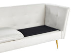 3 Seater Velvet Sofa White FREDERICA