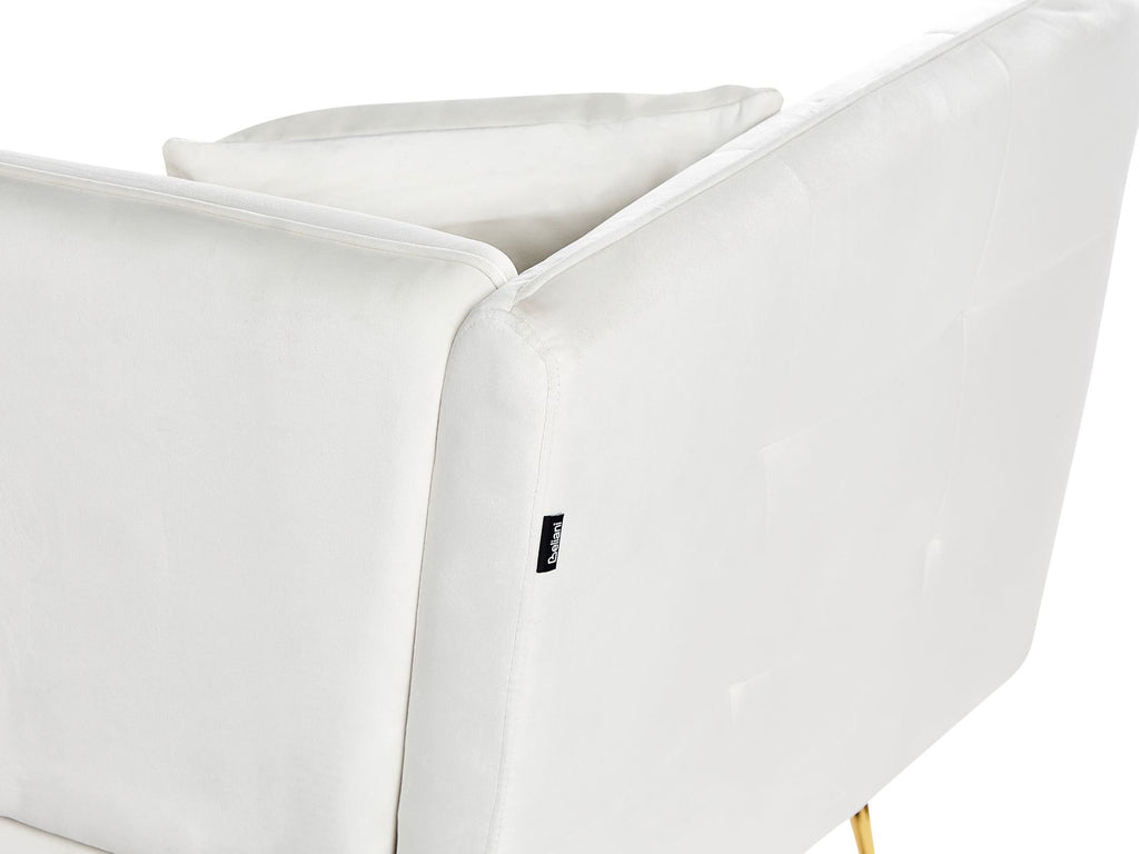 3 Seater Velvet Sofa White FREDERICA