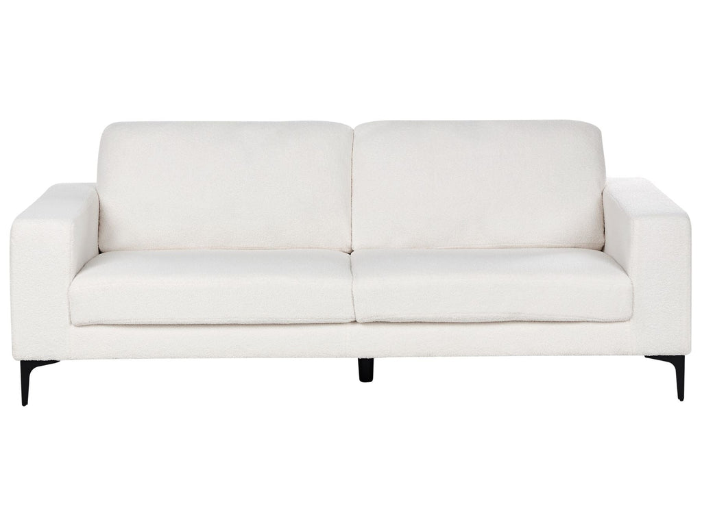 3 Seater Boucle Sofa White VADSTENA