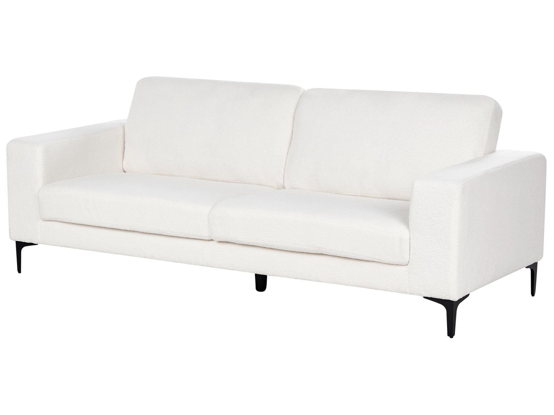3 Seater Boucle Sofa White VADSTENA