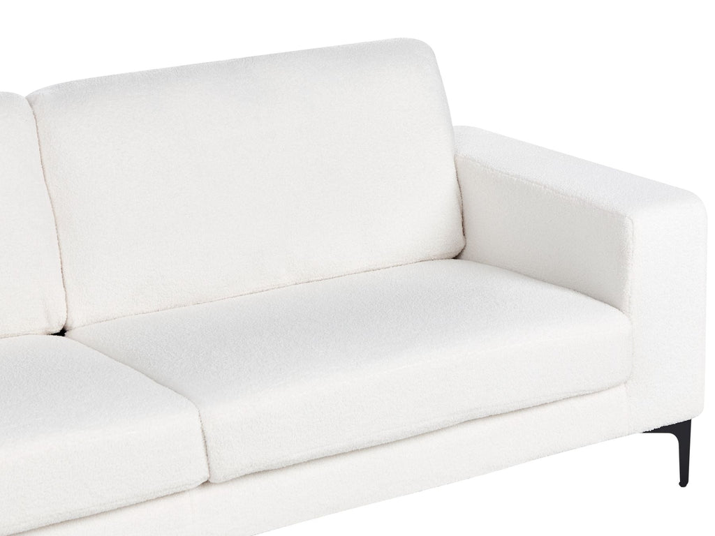 3 Seater Boucle Sofa White VADSTENA