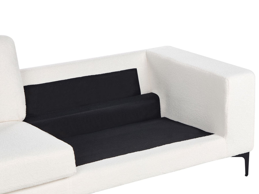 3 Seater Boucle Sofa White VADSTENA
