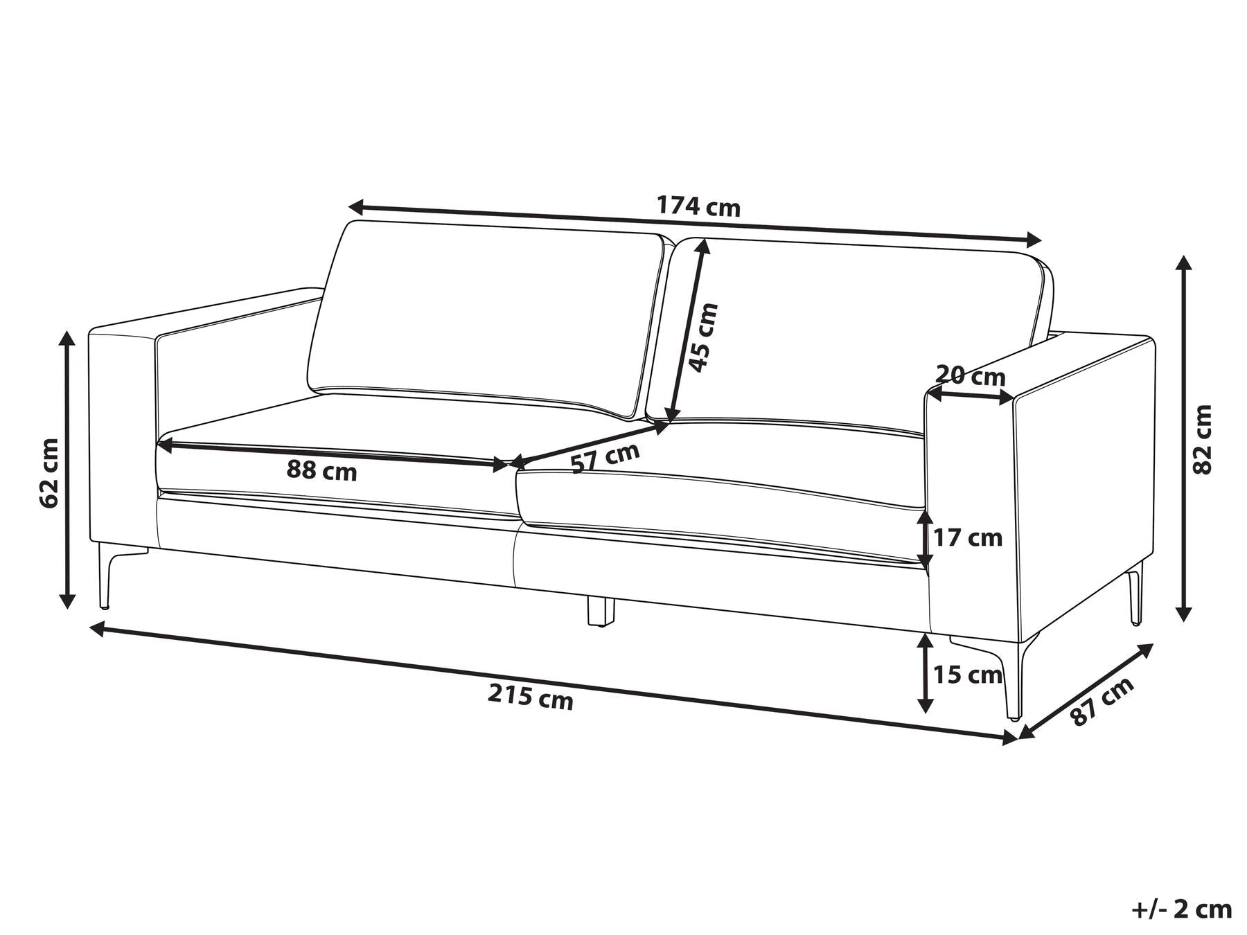 3 Seater Boucle Sofa White VADSTENA