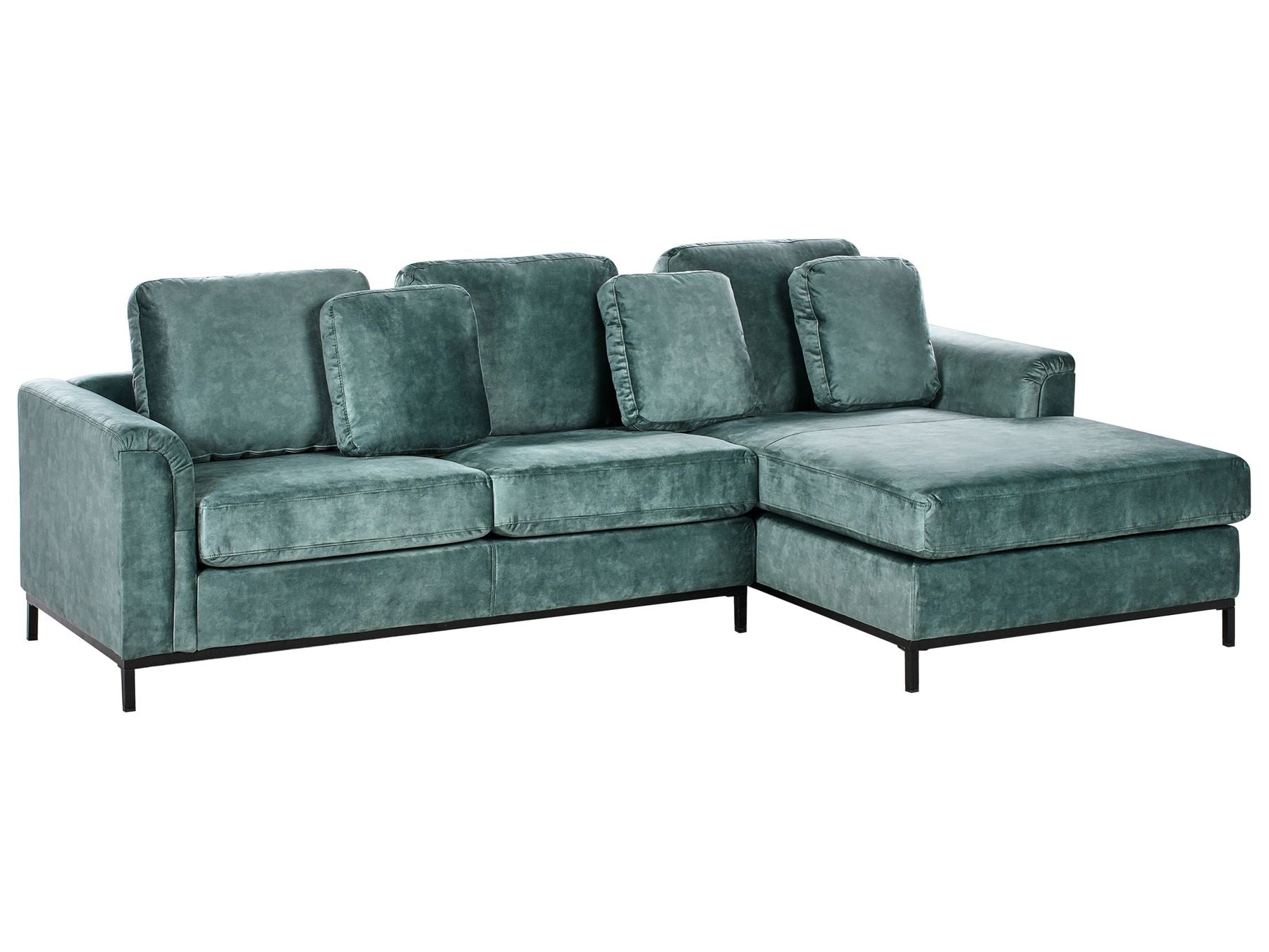 Corner Sofa OSLO Velvet Teal 4 Seater Left Hand