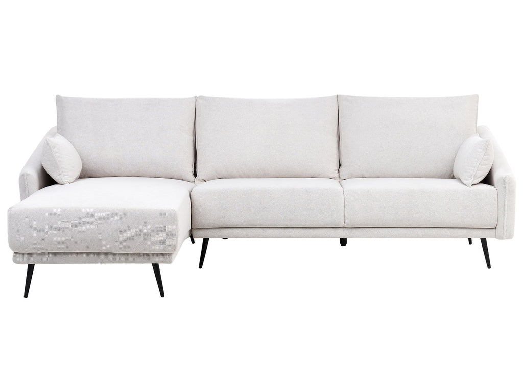 Right Hand Fabric Corner Sofa Off White VARDE