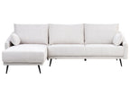 Right Hand Fabric Corner Sofa Off White VARDE
