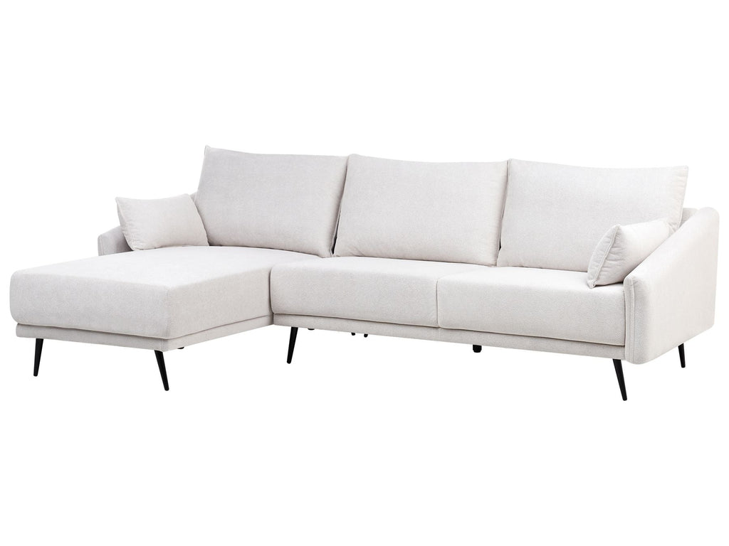 Right Hand Fabric Corner Sofa Off White VARDE
