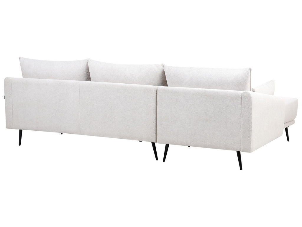 Right Hand Fabric Corner Sofa Off White VARDE