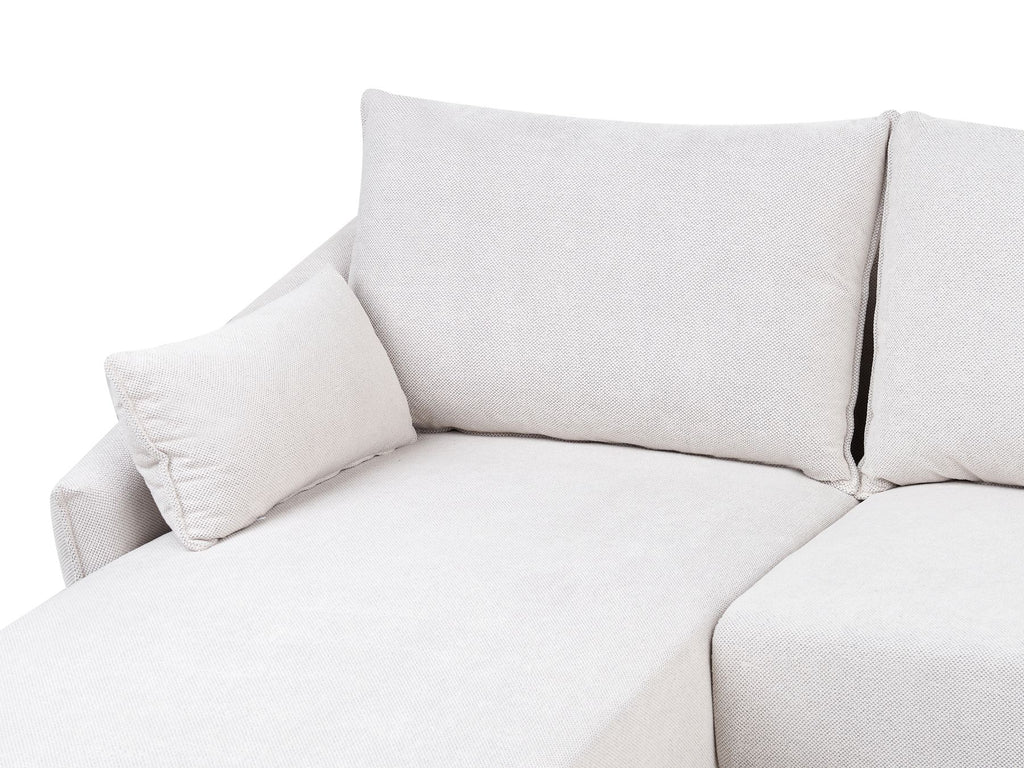 Right Hand Fabric Corner Sofa Off White VARDE