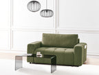 Sofa Bed INNVIK Fabric Green with Storage 2 Seater