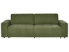Sofa Bed Fabric Green with Storage 3 Seater