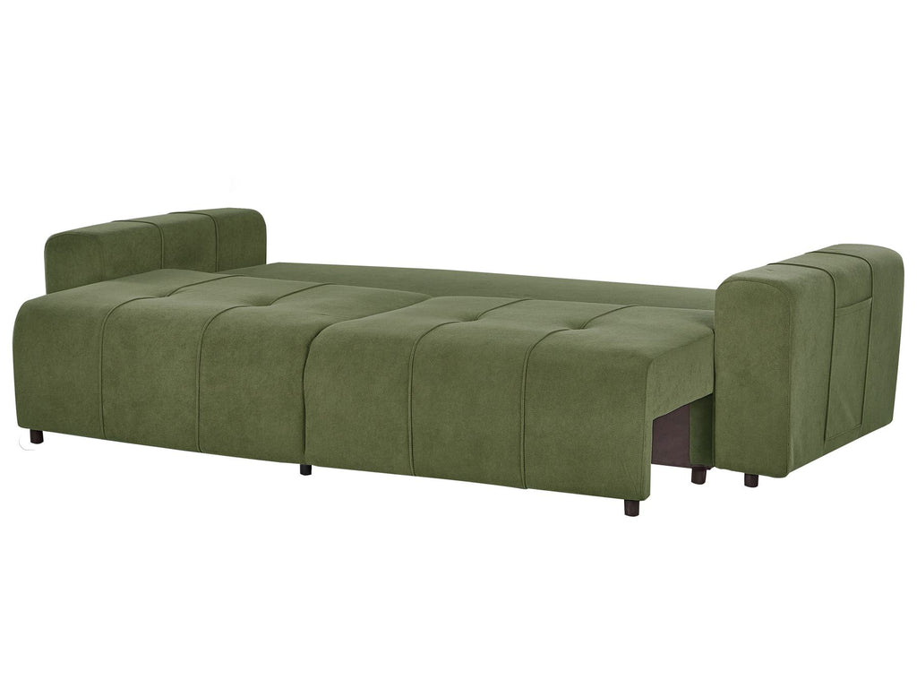 Sofa Bed INNVIK Fabric Green with Storage 3 Seater