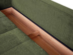 Sofa Bed INNVIK Fabric Green with Storage 3 Seater