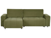 Corner Sofa Bed Fabric Green 3 Seater Right Hand