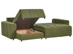 Corner Sofa Bed INNVIK Fabric Green 3 Seater Right Hand