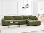 Corner Sofa Bed INNVIK Fabric Green with Storage 4 Seater Left Hand