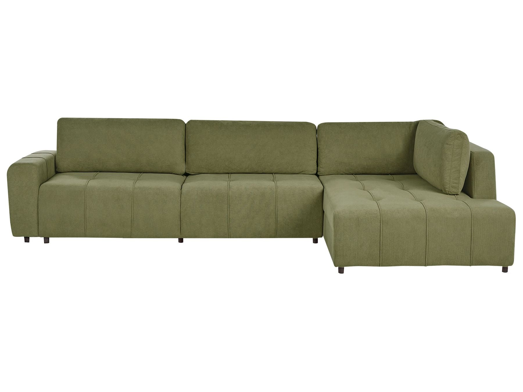 Corner Sofa Bed INNVIK Fabric Green with Storage 4 Seater Left Hand