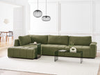 Corner Sofa Bed INNVIK Fabric Green 4 Seater Right Hand