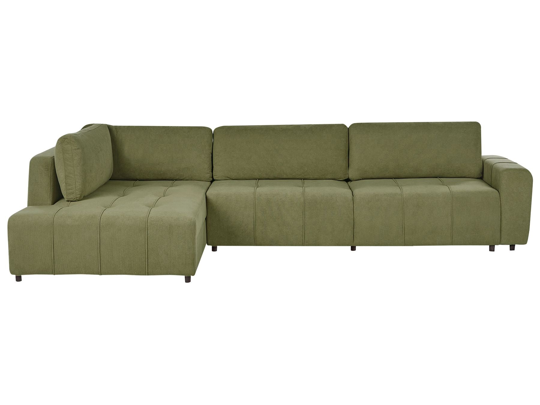 Corner Sofa Bed INNVIK Fabric Green 4 Seater Right Hand