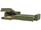 Corner Sofa Bed INNVIK Fabric Green 4 Seater Right Hand
