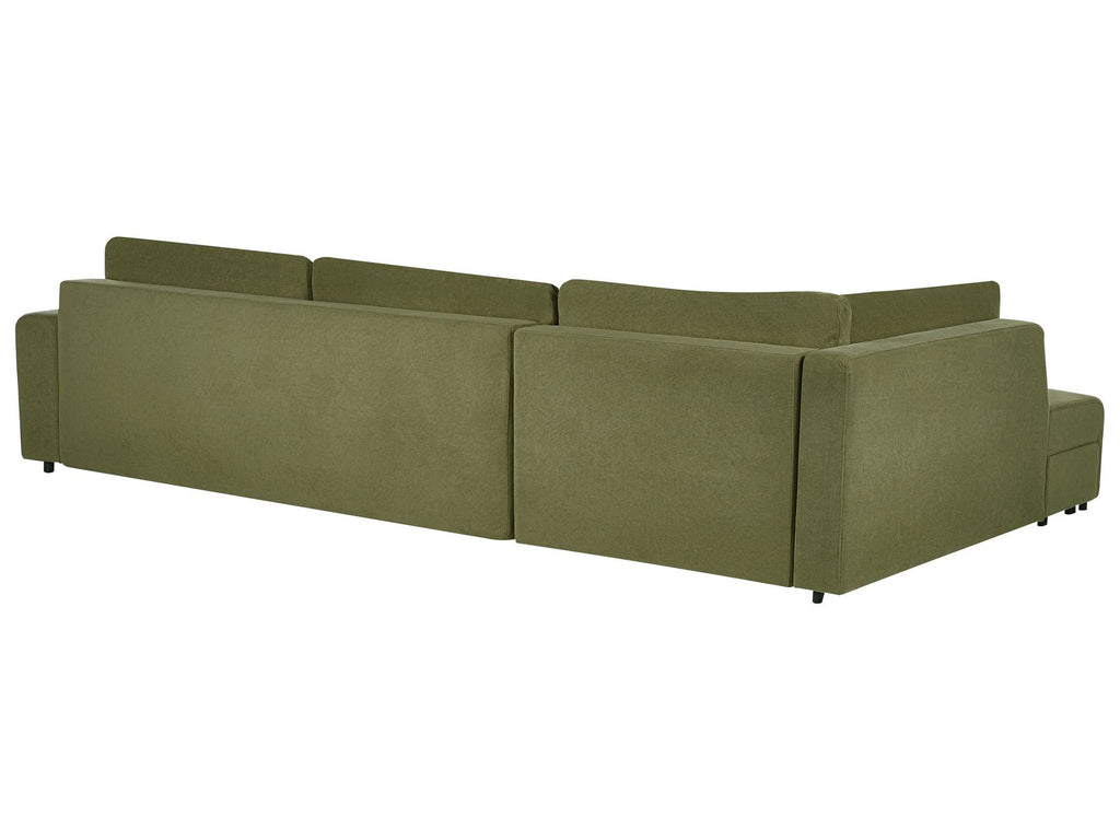 Corner Sofa Bed INNVIK Fabric Green 4 Seater Right Hand