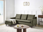 Corner Sofa ELVENES Fabric Dark Green 3 Seater Right Hand