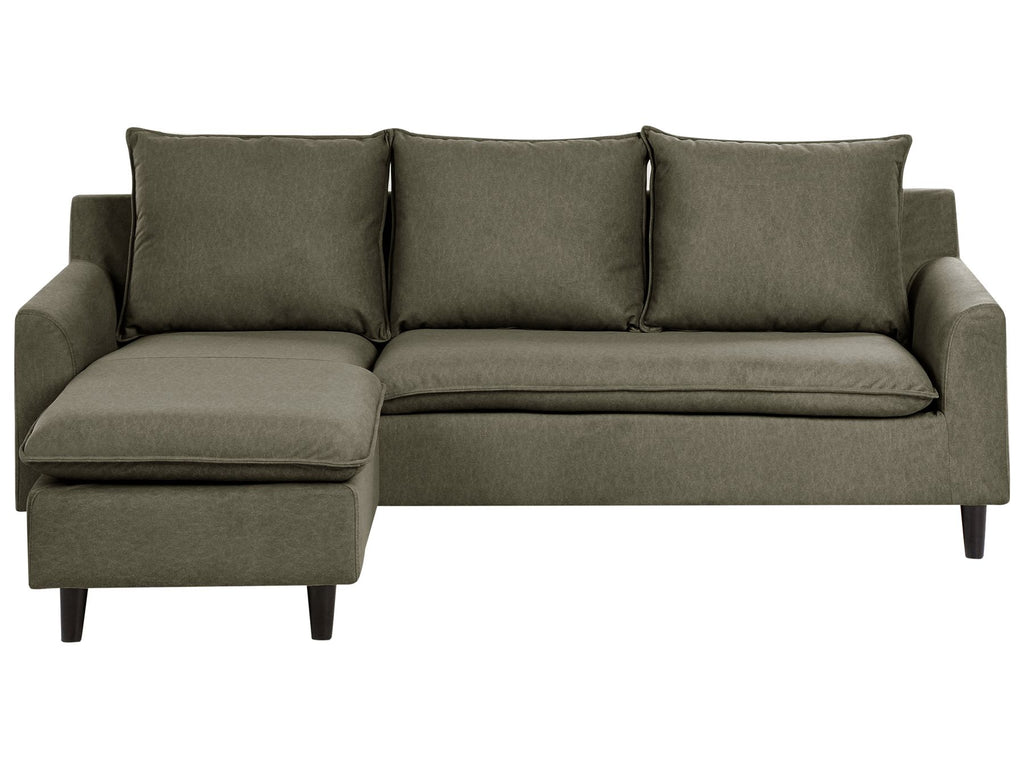 Corner Sofa ELVENES Fabric Dark Green 3 Seater Right Hand