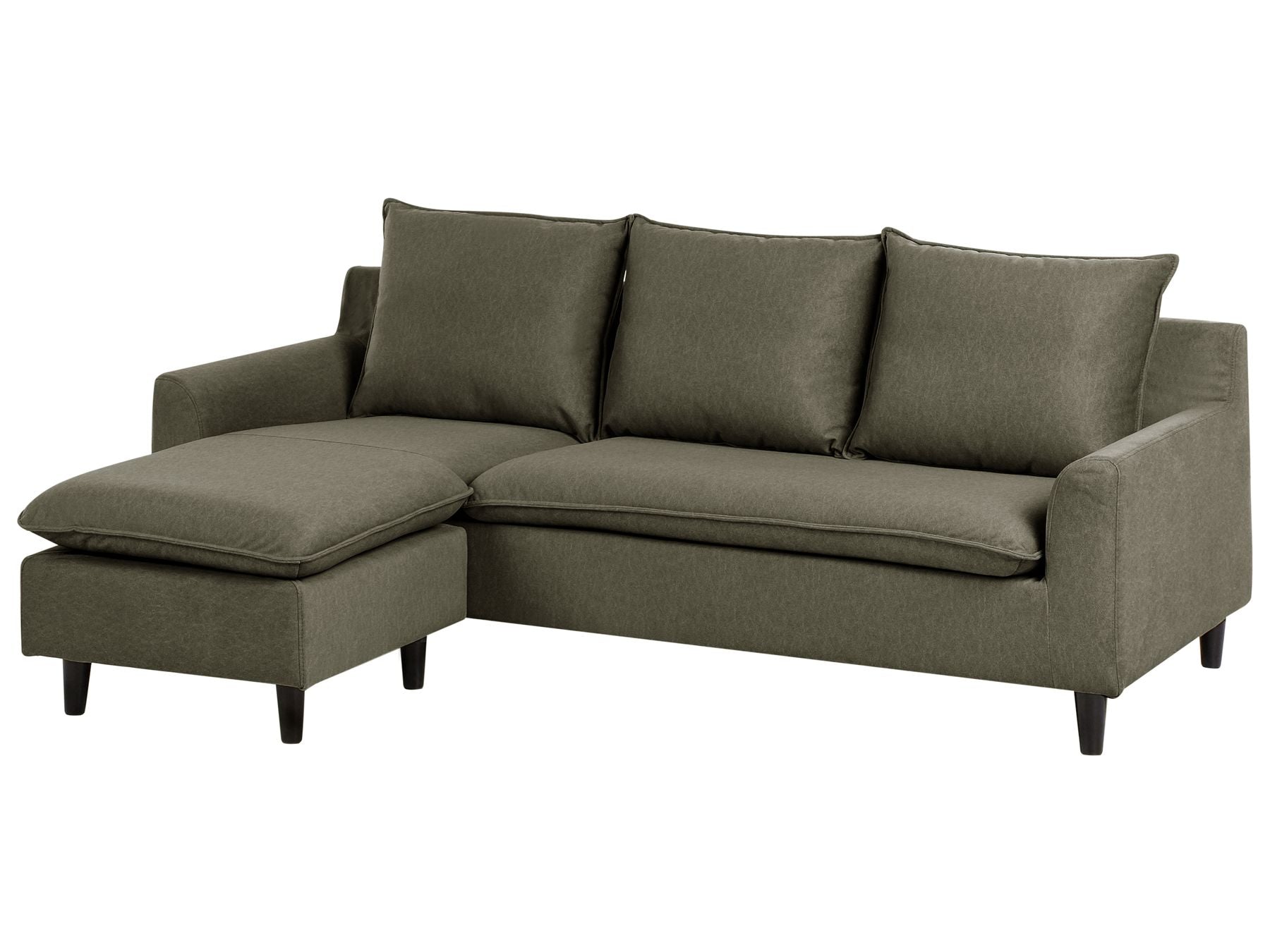 Corner Sofa ELVENES Fabric Dark Green 3 Seater Right Hand