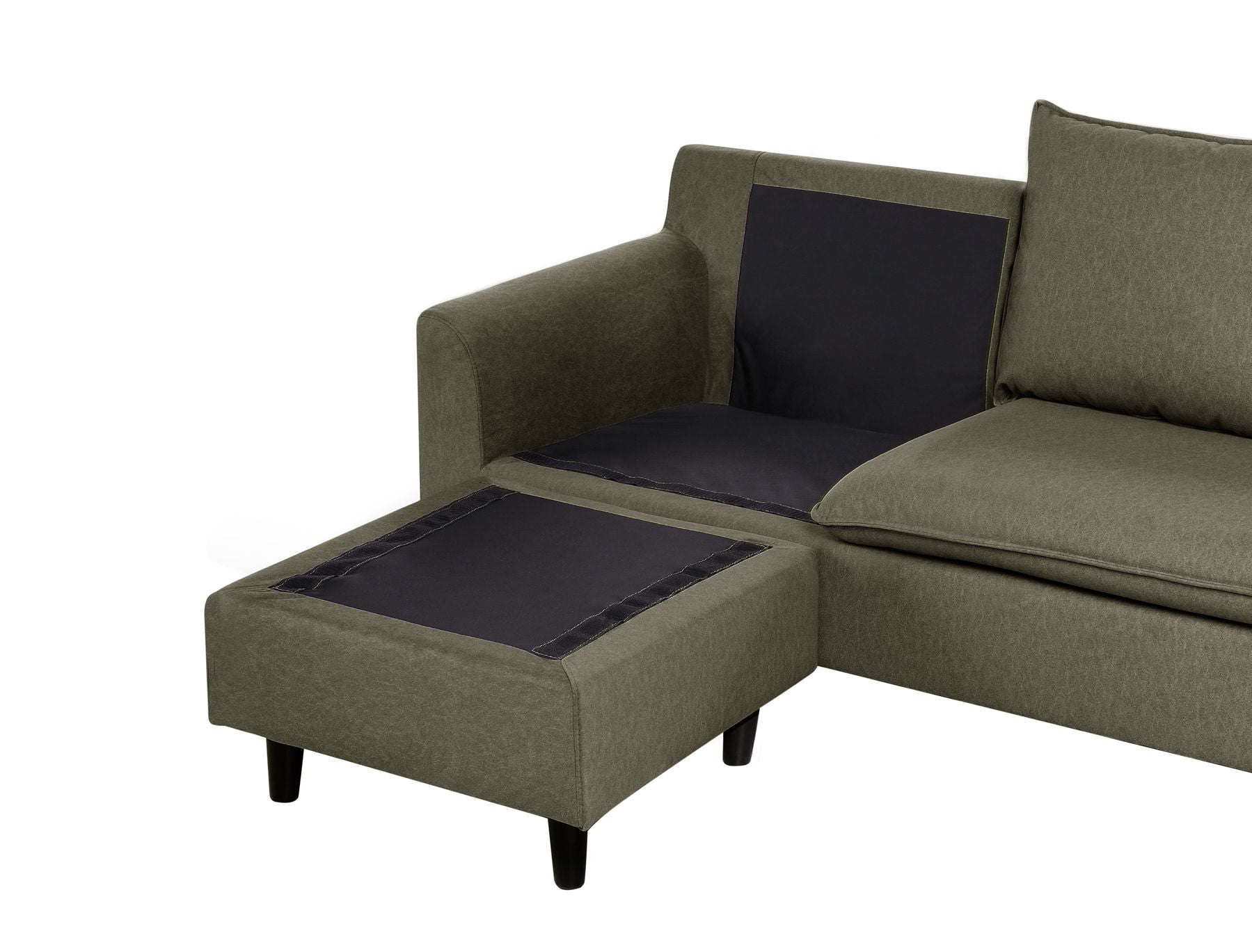 Corner Sofa ELVENES Fabric Dark Green 3 Seater Right Hand