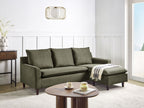 Corner Sofa ELVENES Fabric Dark Green 3 Seater Left Hand