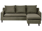 Corner Sofa ELVENES Fabric Dark Green 3 Seater Left Hand