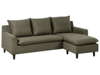 Corner Sofa ELVENES Fabric Dark Green 3 Seater Left Hand