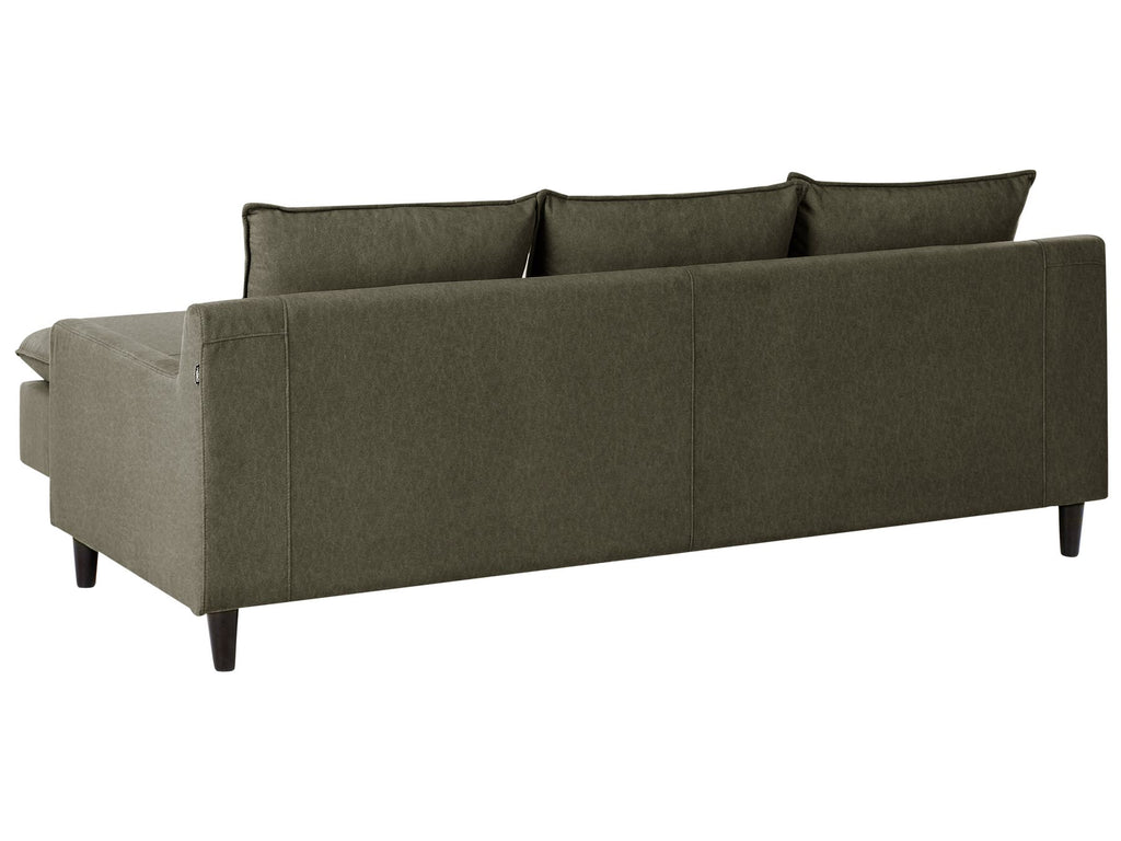 Corner Sofa ELVENES Fabric Dark Green 3 Seater Left Hand