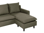 Corner Sofa ELVENES Fabric Dark Green 3 Seater Left Hand