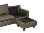 Corner Sofa ELVENES Fabric Dark Green 3 Seater Left Hand
