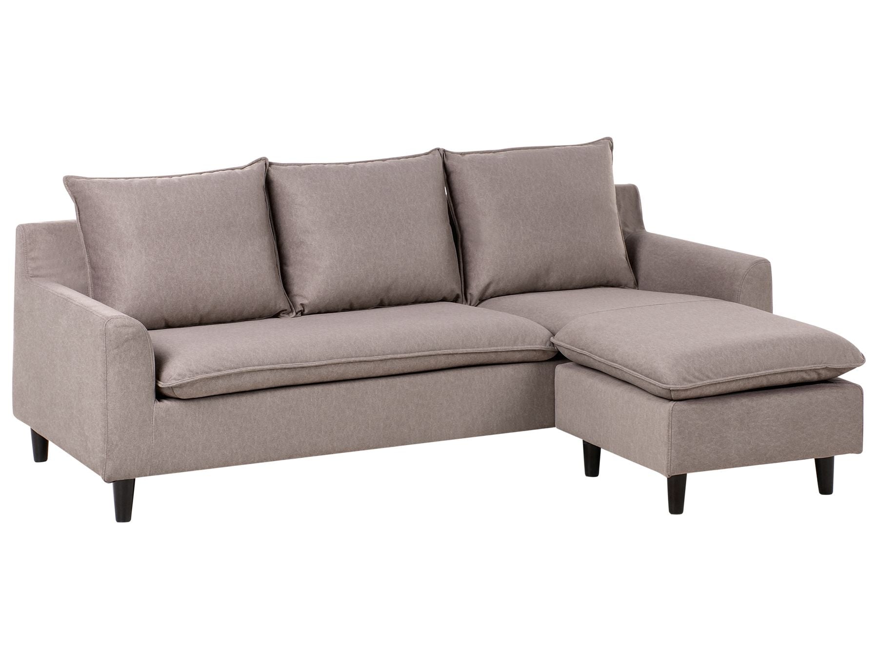 Corner Sofa ELVENES Fabric Taupe 3 Seater Left Hand