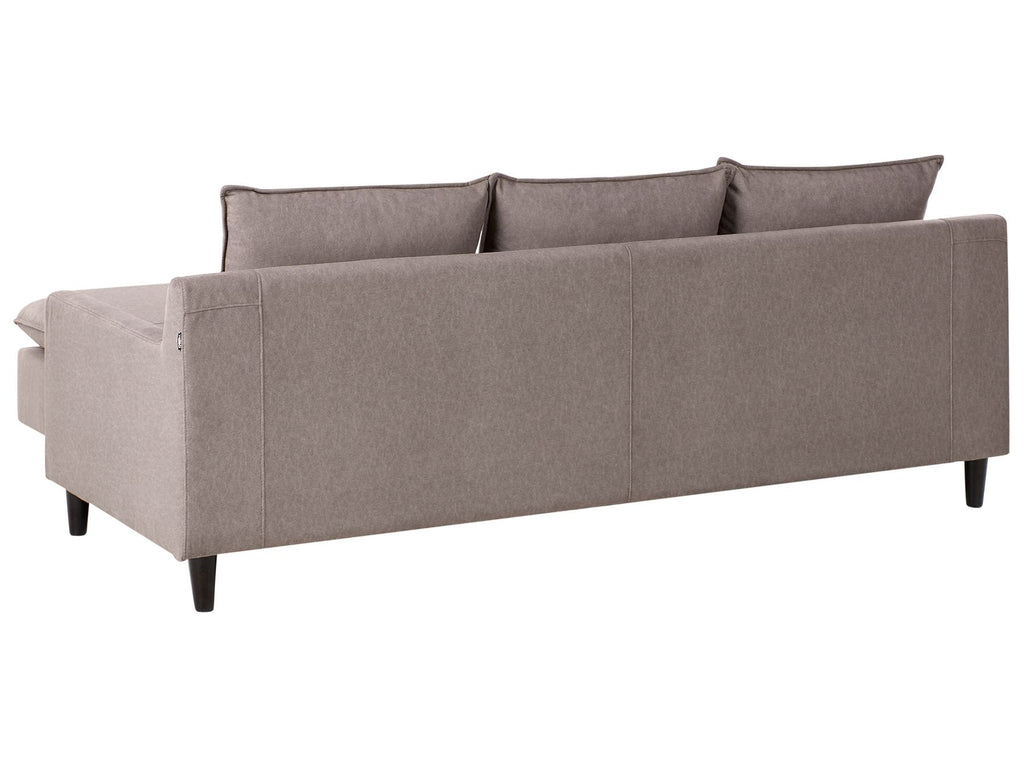Corner Sofa ELVENES Fabric Taupe 3 Seater Left Hand