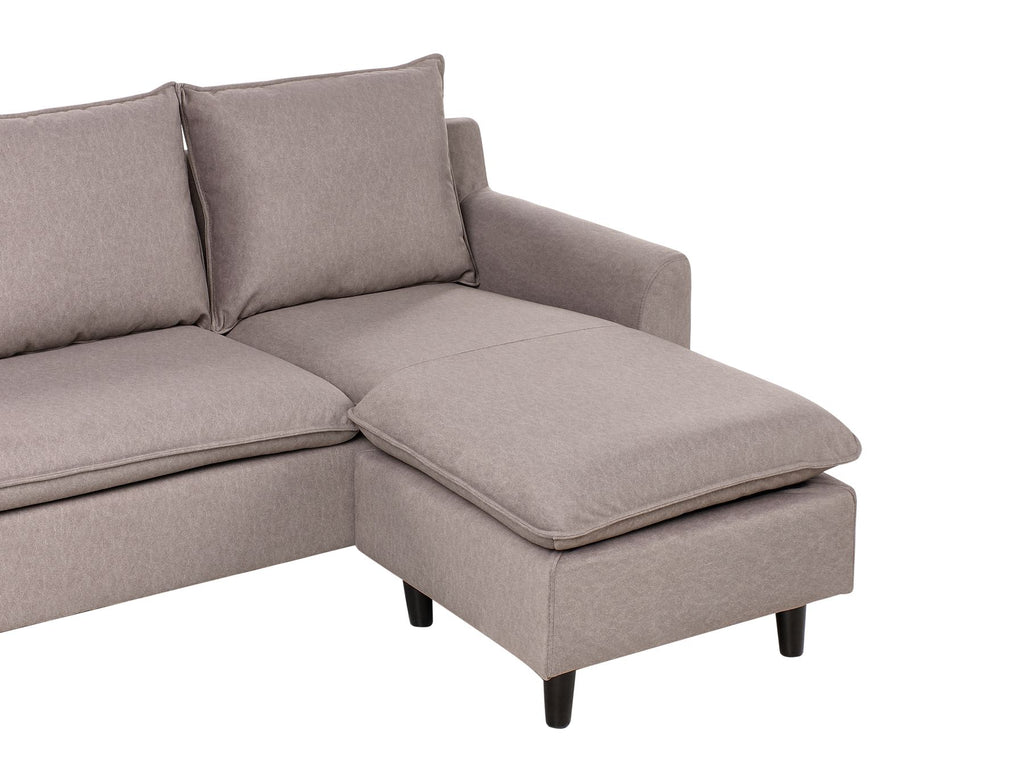 Corner Sofa ELVENES Fabric Taupe 3 Seater Left Hand