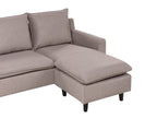 Corner Sofa ELVENES Fabric Taupe 3 Seater Left Hand