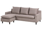 Corner Sofa ELVENES Fabric Taupe 3 Seater Right Hand