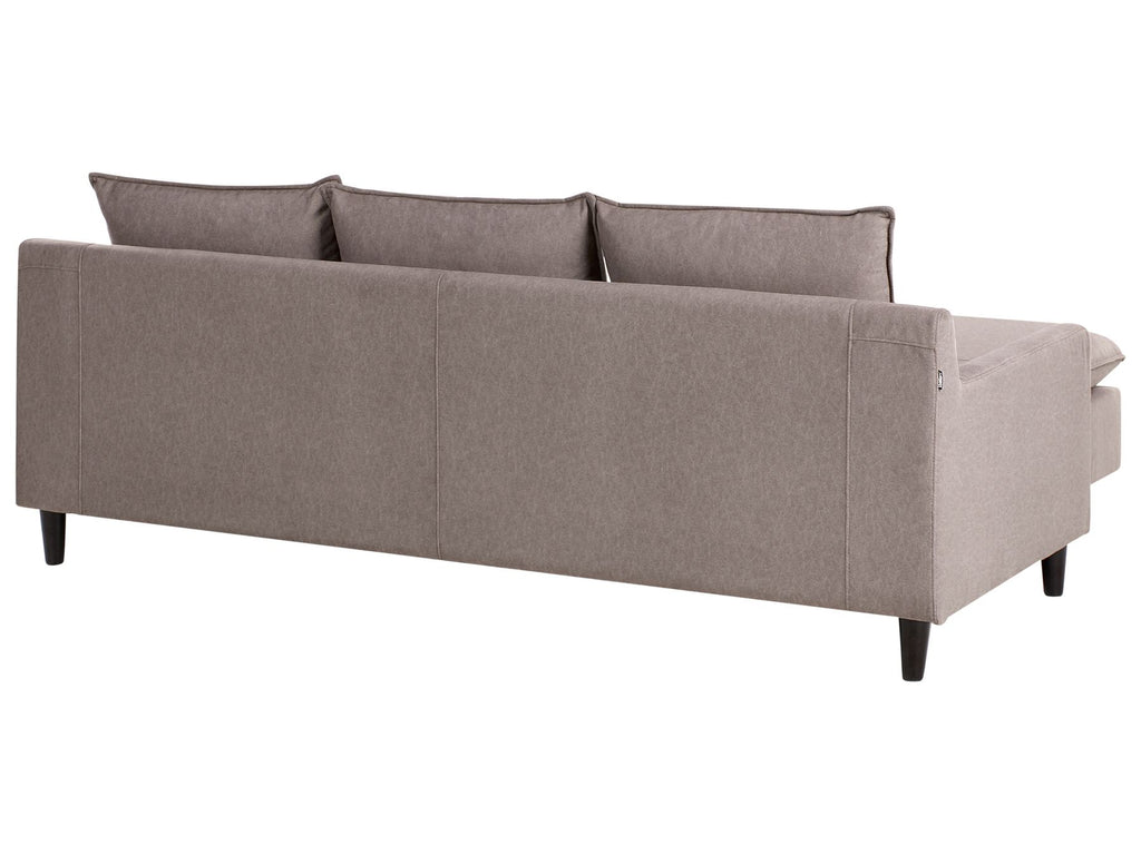 Corner Sofa ELVENES Fabric Taupe 3 Seater Right Hand