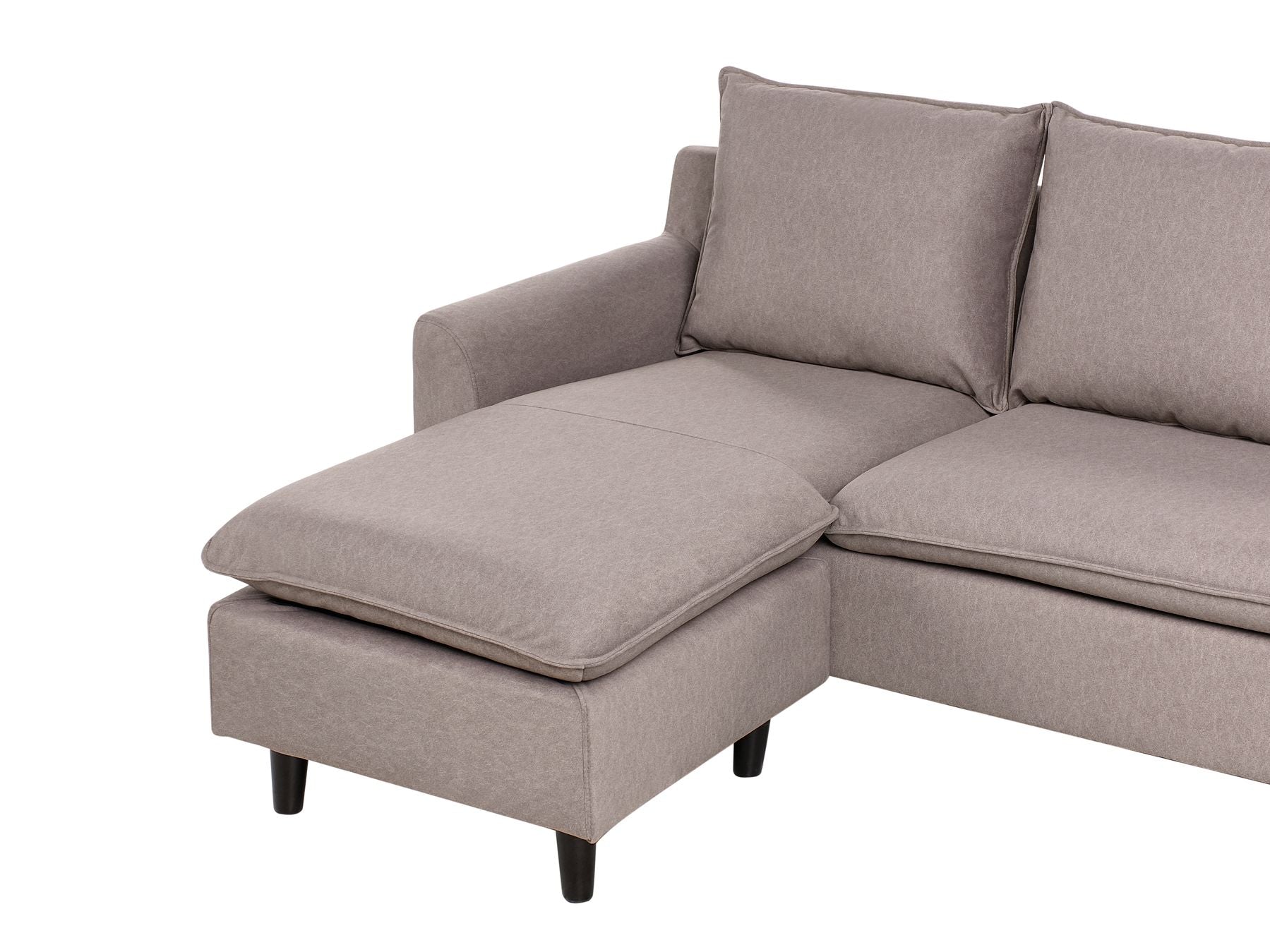 Corner Sofa ELVENES Fabric Taupe 3 Seater Right Hand