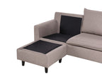 Corner Sofa ELVENES Fabric Taupe 3 Seater Right Hand