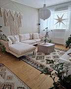 Corner Sofa VINTERBRO Velvet Light Beige 4 Seater Right Hand