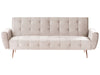 Sofa Bed Velvet Light Beige 3 Seater