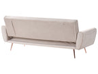 Sofa Bed SELNES Velvet Light Beige 3 Seater