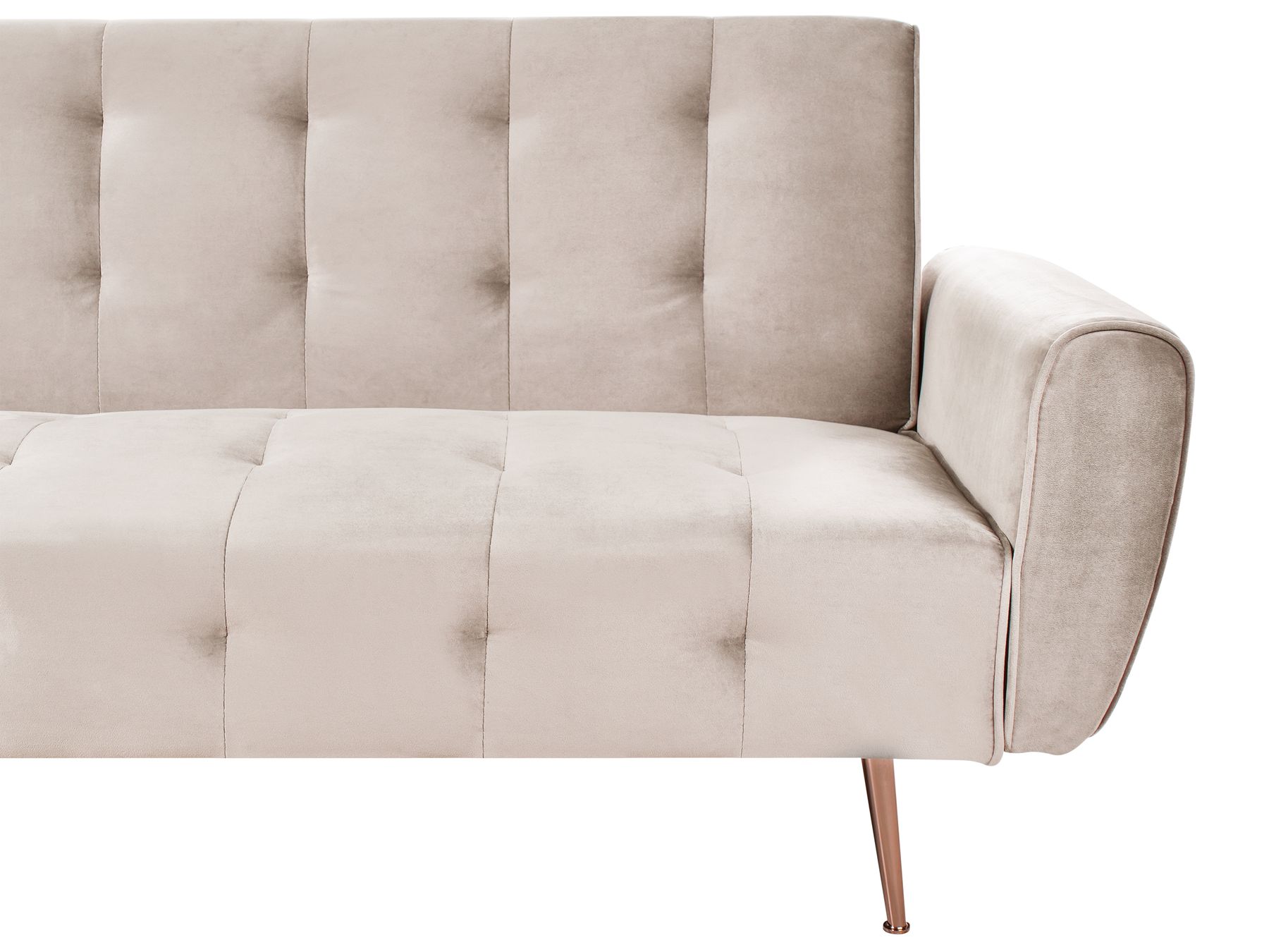 Sofa Bed SELNES Velvet Light Beige 3 Seater