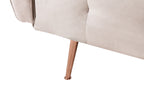 Sofa Bed SELNES Velvet Light Beige 3 Seater