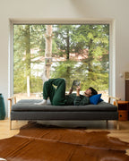 Sofa Bed TJORN Fabric Grey 3 Seater